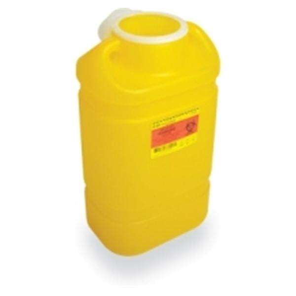 Container Sharps 5gal 1-Piece Plastic Screw Cap Clear/Yellow Each, 8 EA/CA